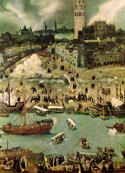 Le Port de Séville, vers 1590 (détail) - Alonso Sánchez Coello